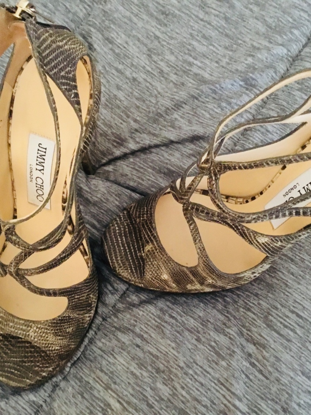 Authentic Jimmy Choo Snakeskin High Hells Shoes, 37